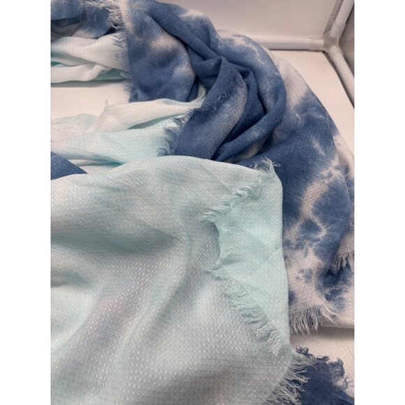 Steve Madden Two-Tone Tie-Dyed Scarf, OS, Blue - Picture 7 of 11